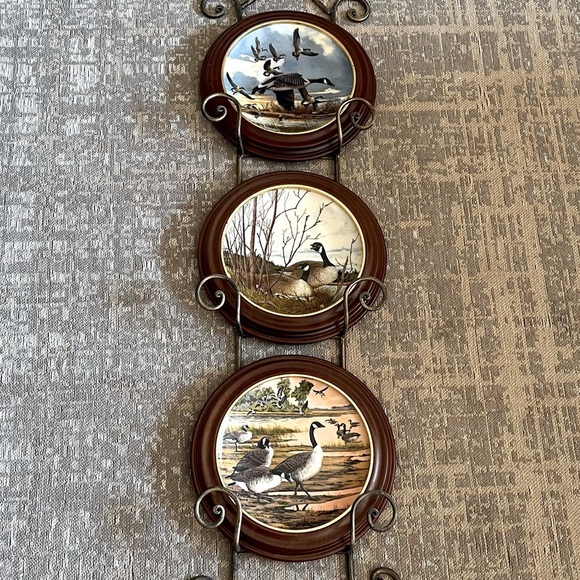 Vintage plates featuring geese. Perfect for bird collectors. Smythe frames. - Picture 1 of 8